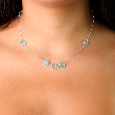 Gargantilha de Prata com Ágata