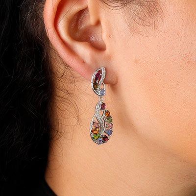 Argola de Prata com Pedras