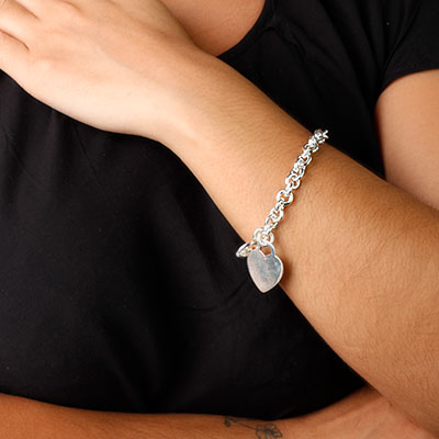 Pulseira de Prata em Elos