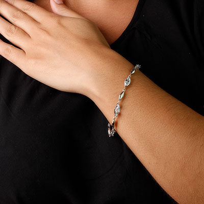 Pulseira de Prata com Topázio