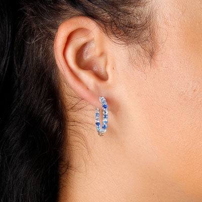 Argola de Prata com Zircônias -