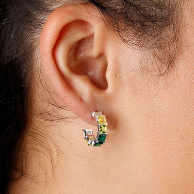 Argola de Prata com Pedras