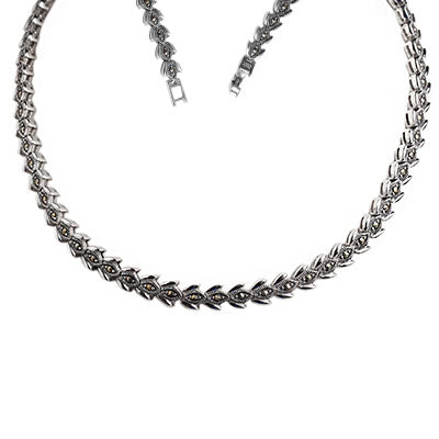 Gargantilha de Prata com Marcassitas