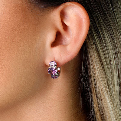 Argola de Prata com Ametista