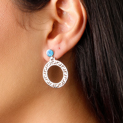 Brinco de Prata com Opala