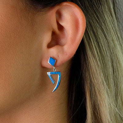 Brinco de Prata com Opala