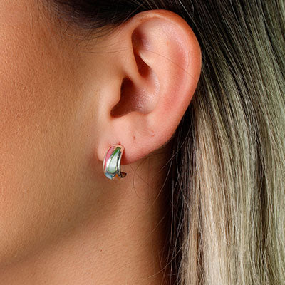 Argola de Prata com Madrepérola