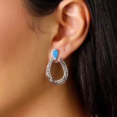 Brinco de Prata com Opala