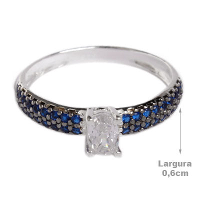 Anel de Prata com Zircônias