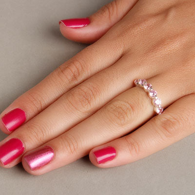 Anel de Prata com Quartzo Rosa