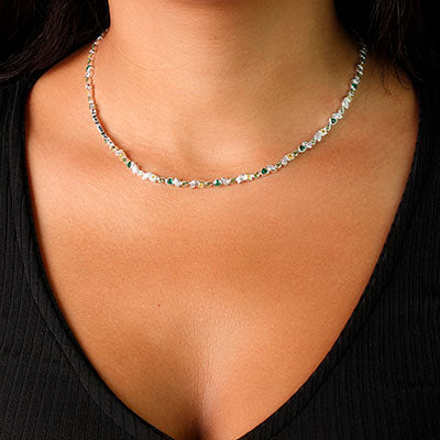 Gargantilha de Prata com Zircônias