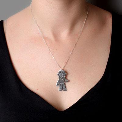 Pingente de Prata Menina