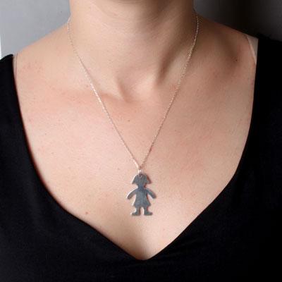 Pingente de Prata Menina