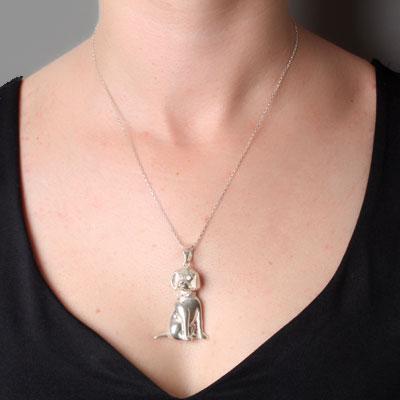 Pingente de Prata Cachorro Perdigueiro
