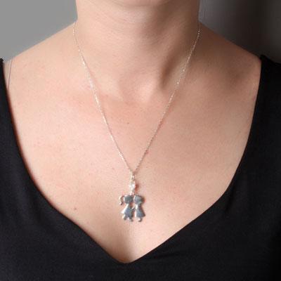 Pingente de Prata Namorados