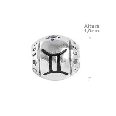 Berloque de Prata Signo de Gêmeos