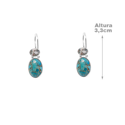 Brinco de Prata com Pedras
