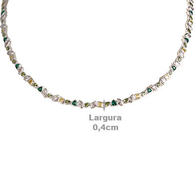 Gargantilha de Prata com Zircônias