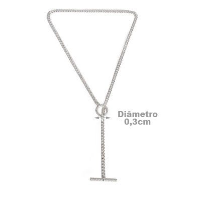 Gargantilha de Prata Gravata