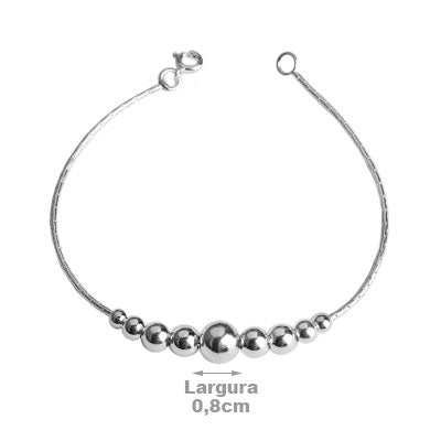 Pulseira de Prata Bola - 55468