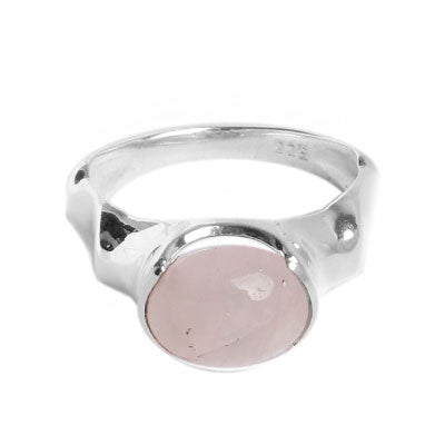 Anel de Prata com Quartzo Rosa