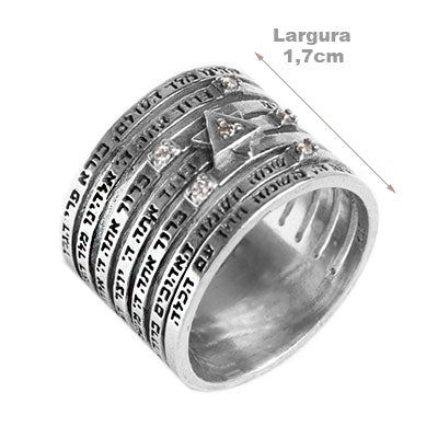 Anel de Prata Estrela de Davi