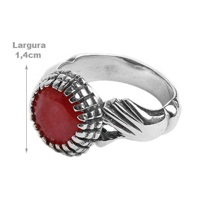 Anel de Prata com Rubi