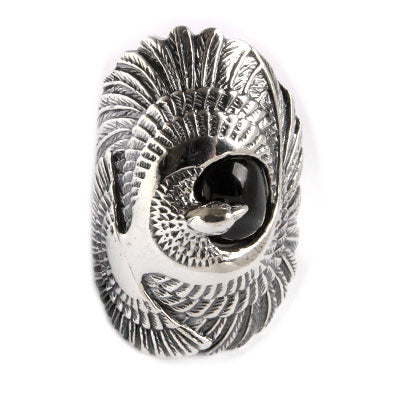 Anel de Prata Águia com Ágata