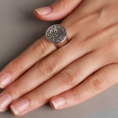 Anel De Prata Olho De Hórus