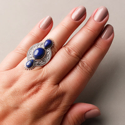 Anel de Prata com Lápis Lázuli