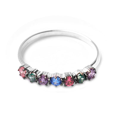 Anel de Prata Aparador com Zircônia