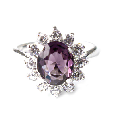 Anel de Prata Formatura com Zircônias.