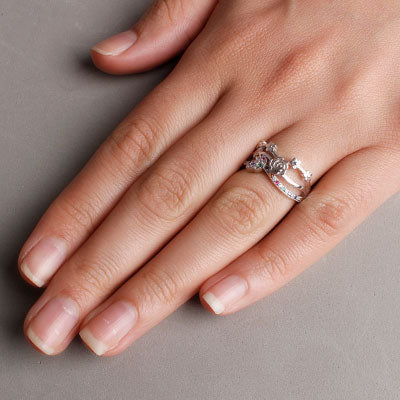 Anel de Prata Flor com Zircônia