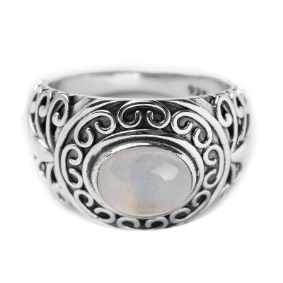 Anel de Prata com Pedra da Lua