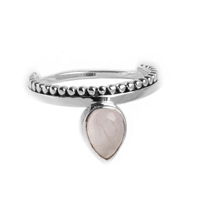 Anel de Prata com Quartzo Rosa