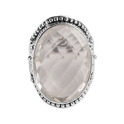 Anel de Prata Com Cristal