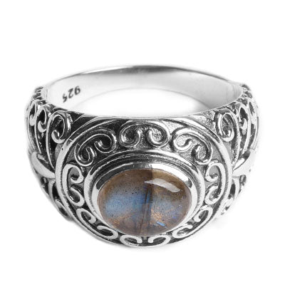 Anel de Prata com Labradorita