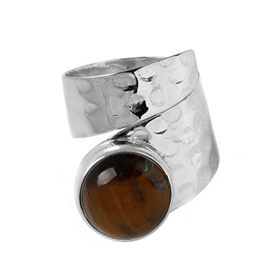 Anel de Prata com Olho de Tigre