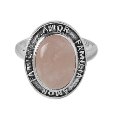 Anel de Prata com Quartzo Rosa