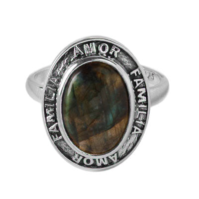 Anel de Prata com Labradorita