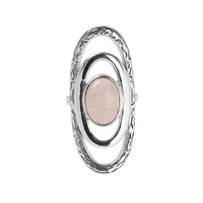 Anel de Prata com Quartzo Rosa