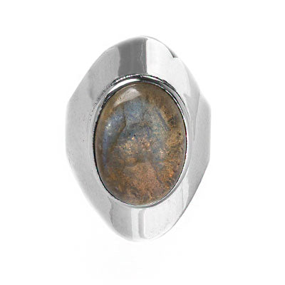 Anel de Prata com Labradorita.