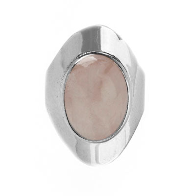 Anel de Prata com Quartzo Rosa