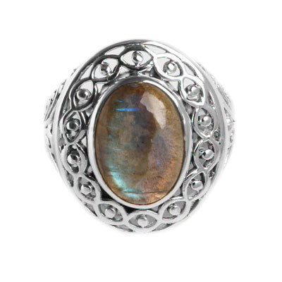 Anel de Prata com Labradorita