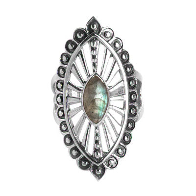 Anel de Prata com Labradorita