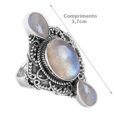 Anel de Prata com Pedra da Lua