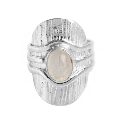 Anel de Prata com Pedra da Lua