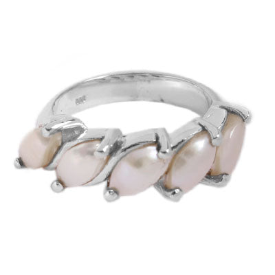 Anel de Prata com Pérolas