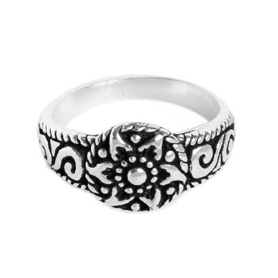 Anel de Prata com Flor