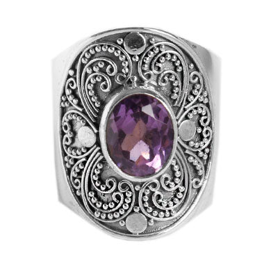Anel de Prata com Ametista